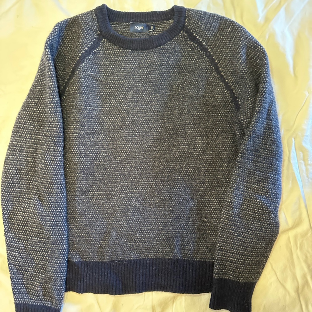 J. Crew Blue 100% Wool Sweater